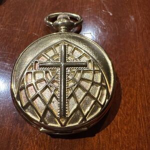 Gold Cross pocket Watch by Benrus